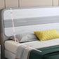 Modern Rubberwood Standard Bed with Rectangle Headboard and Wooden Legs