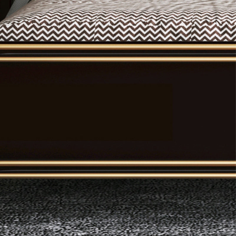 Modern Standard Bed with Tufted Upholstered Headboard and Soild Wood Legs Clearhalo 'Bedroom Furniture' 'Beds' 'furn' 'furn_beds' 'Furniture' 5845059