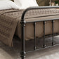 Modern Black Iron Bed with Rectangle Headboard and Metal Legs