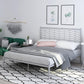 Glam Style Bed with Open-Frame Headboard and Iron Legs 47.24" High