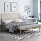 Glam Style Bed with Open-Frame Headboard and Iron Legs 47.24" High