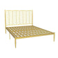 Glam Style Bed with Open-Frame Headboard and Iron Legs 47.24" High