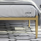 Glam Style Bed with Open-Frame Headboard and Iron Legs 47.24" High