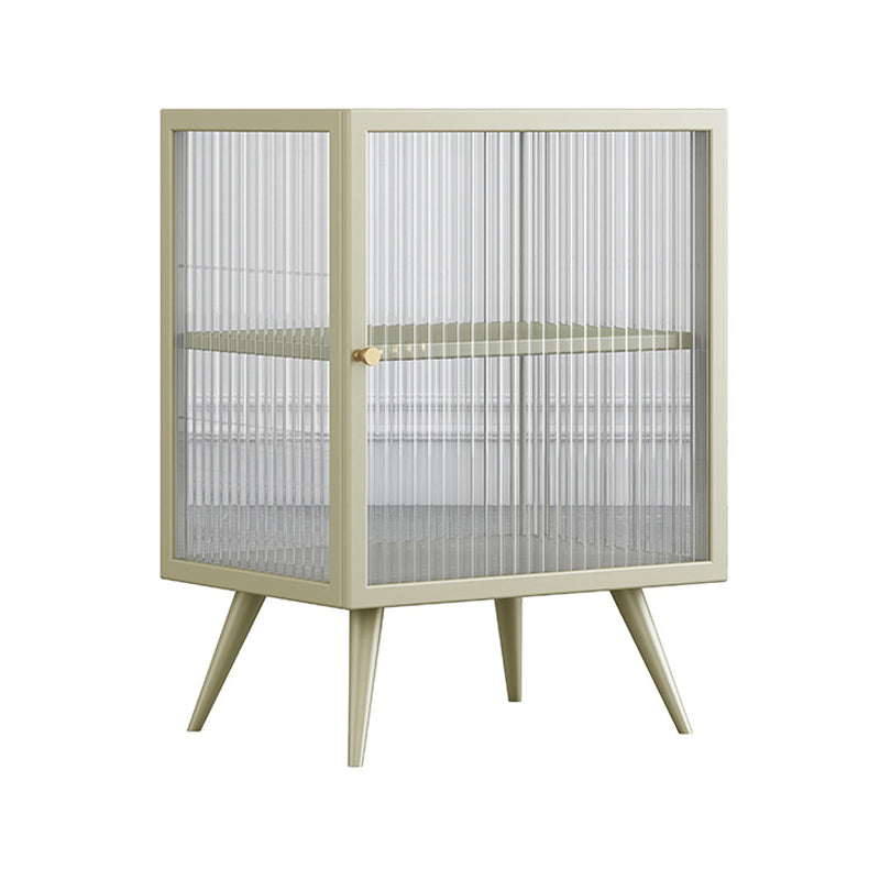 22 "H Buffet contemporain Server en verre porte métallique Metal Frame Buffet Server pour le salon