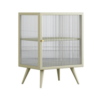 22 "H Buffet contemporain Server en verre porte métallique Metal Frame Buffet Server pour le salon