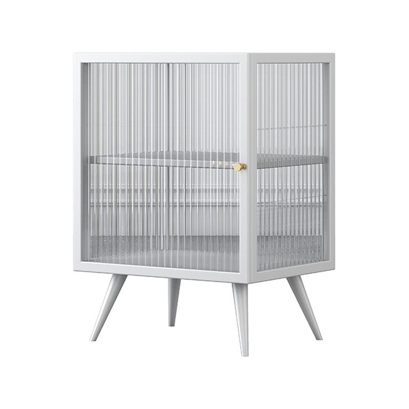 22 "H Buffet contemporain Server en verre porte métallique Metal Frame Buffet Server pour le salon