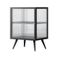 22 "H Buffet contemporain Server en verre porte métallique Metal Frame Buffet Server pour le salon