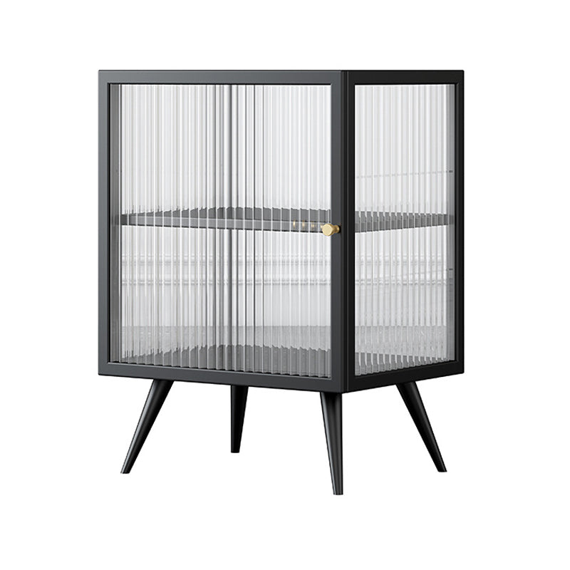 22 "H Buffet contemporain Server en verre porte métallique Metal Frame Buffet Server pour le salon