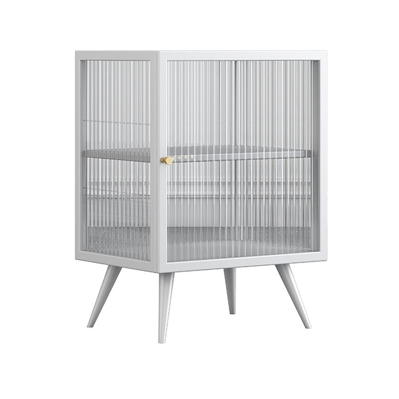 22 "H Buffet contemporain Server en verre porte métallique Metal Frame Buffet Server pour le salon