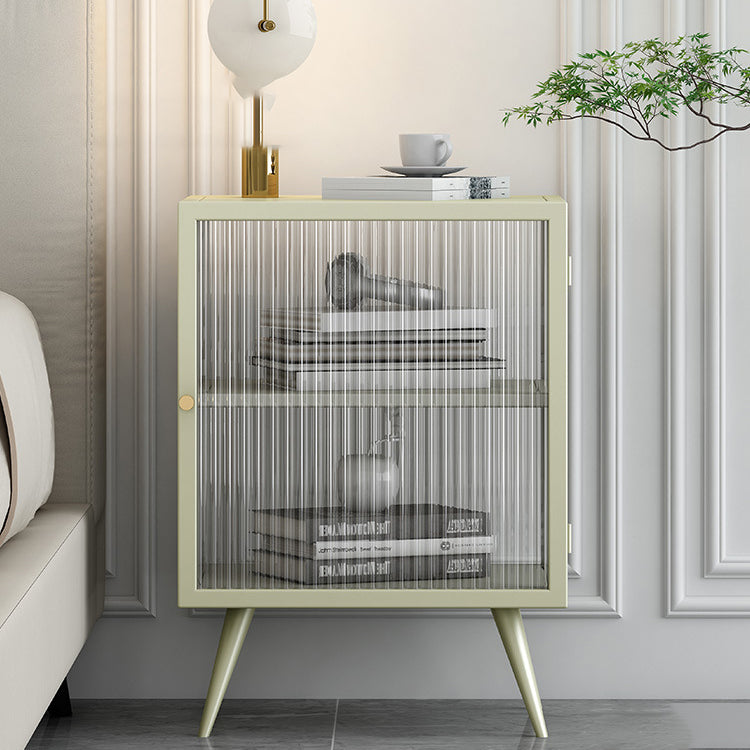 22 "H Buffet contemporain Server en verre porte métallique Metal Frame Buffet Server pour le salon