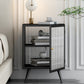 22 "H Buffet contemporain Server en verre porte métallique Metal Frame Buffet Server pour le salon