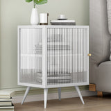 22 "H Buffet contemporain Server en verre porte métallique Metal Frame Buffet Server pour le salon