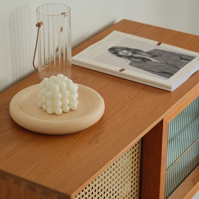 Glijdende glazen deur houten biefbord moderne serverkast met opslag voor eetkamer