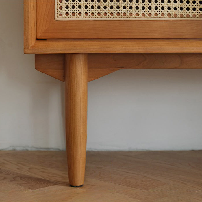 Glijdende glazen deur houten biefbord moderne serverkast met opslag voor eetkamer