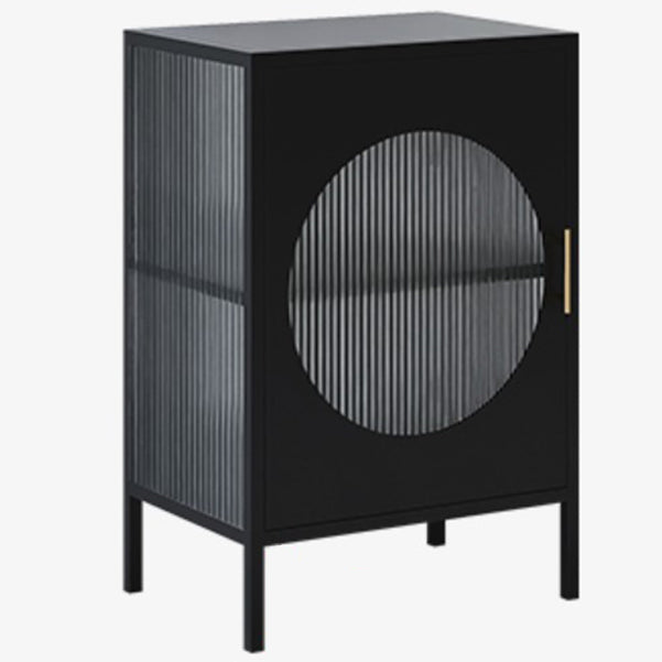 Living Room Minimalism Kitchen Server Glass Door Metal Frame Dining Server Clearhalo 'buffet_sideboard' 'Buffets & Sideboards' 'furn' 'furn_buffet_sideboard' 'Furniture' 'Kitchen & Dining Furniture' 5845170