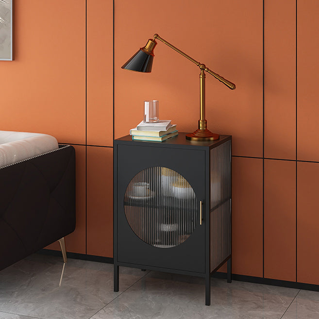 Living Room Minimalism Kitchen Server Glass Door Metal Frame Dining Server Clearhalo 'buffet_sideboard' 'Buffets & Sideboards' 'furn' 'furn_buffet_sideboard' 'Furniture' 'Kitchen & Dining Furniture' 5845171