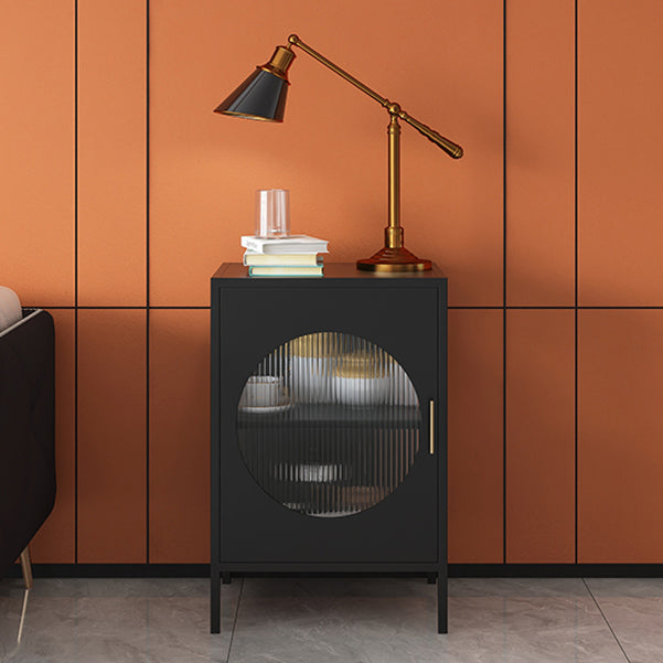 Living Room Minimalism Kitchen Server Glass Door Metal Frame Dining Server Clearhalo 'buffet_sideboard' 'Buffets & Sideboards' 'furn' 'furn_buffet_sideboard' 'Furniture' 'Kitchen & Dining Furniture' 5845173