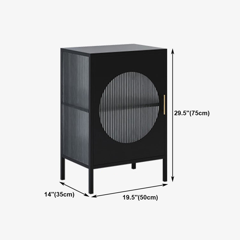 Living Room Minimalism Kitchen Server Glass Door Metal Frame Dining Server Clearhalo 'buffet_sideboard' 'Buffets & Sideboards' 'furn' 'furn_buffet_sideboard' 'Furniture' 'Kitchen & Dining Furniture' 5845176