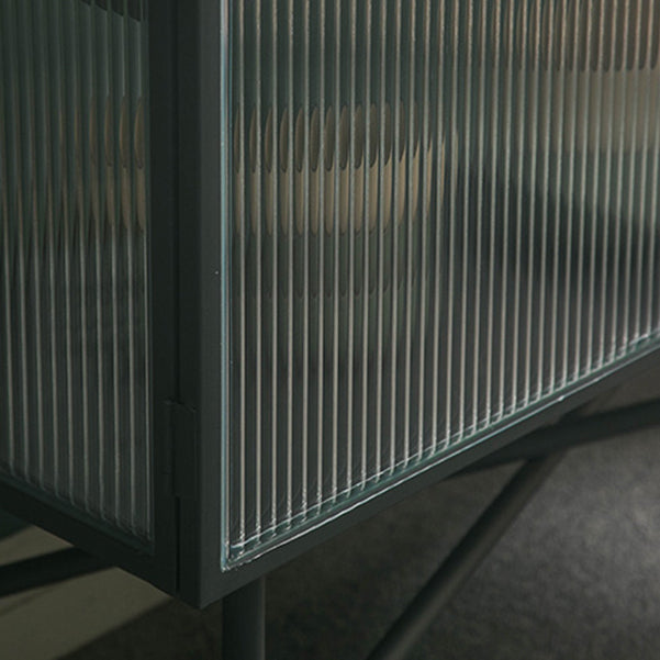 Sala de estar Minimalismo Servidor de buffet Glass 2 puertas Servidor de comedor de marco de metal