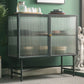 Sala de estar Minimalismo Servidor de buffet Glass 2 puertas Servidor de comedor de marco de metal