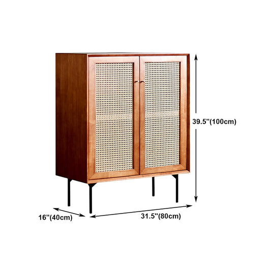 Rattan deuren buffet server eenvoudige stijl houten top keuken server voor woonkamer