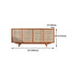 Rattan Doors Buffet Server Simple Style Wood Top Kitchen Server for Living Room