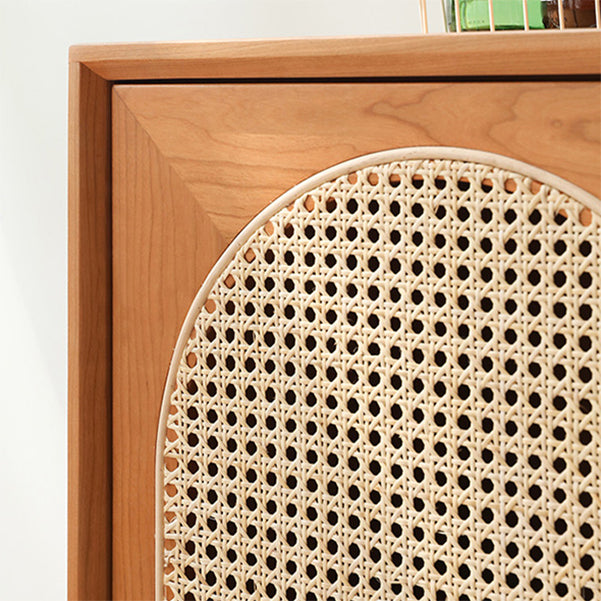 Cajón Pine Wood aparador de estantería ajustable moderna Credenza para sala de estar