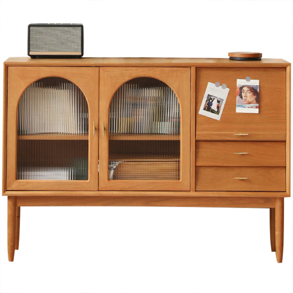 Cajón Pine Wood aparador de estantería ajustable moderna Credenza para sala de estar