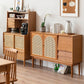 Cajón Pine Wood aparador de estantería ajustable moderna Credenza para sala de estar