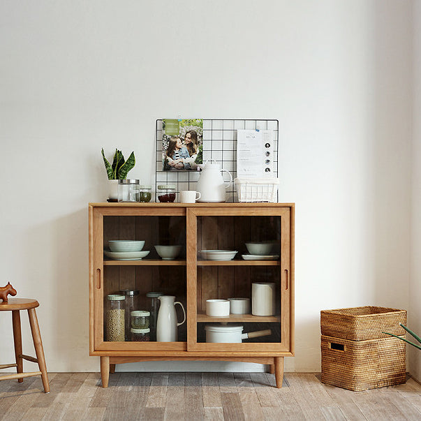 Porte de porte en verre Pinon en bois armoire de serveur moderne avec rangement pour salle à manger
