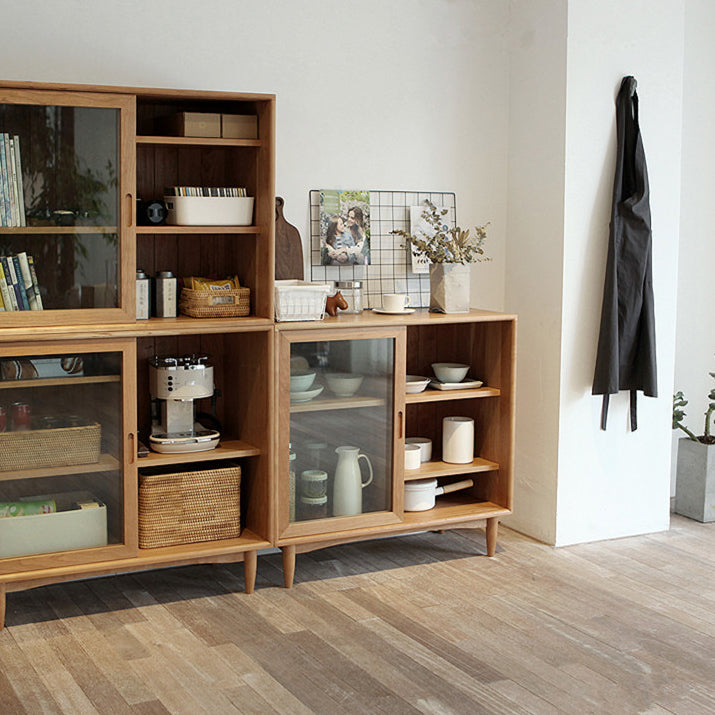 Porte de porte en verre Pinon en bois armoire de serveur moderne avec rangement pour salle à manger