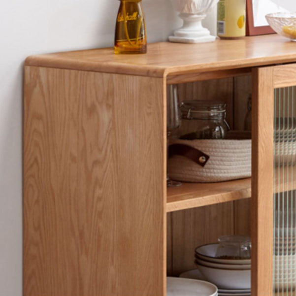 Porte de porte en verre Pinon en bois armoire de serveur moderne avec rangement pour salle à manger