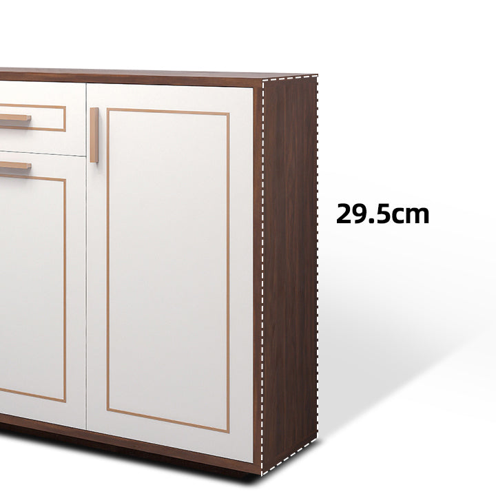 Pinie en bois d'ingénierie blanche étagère réglable moderne crédenza avec tiroir