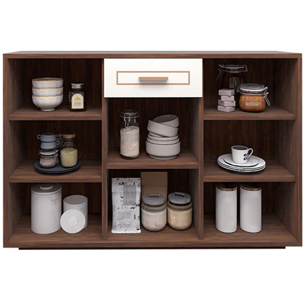 Pinie en bois d'ingénierie blanche étagère réglable moderne crédenza avec tiroir