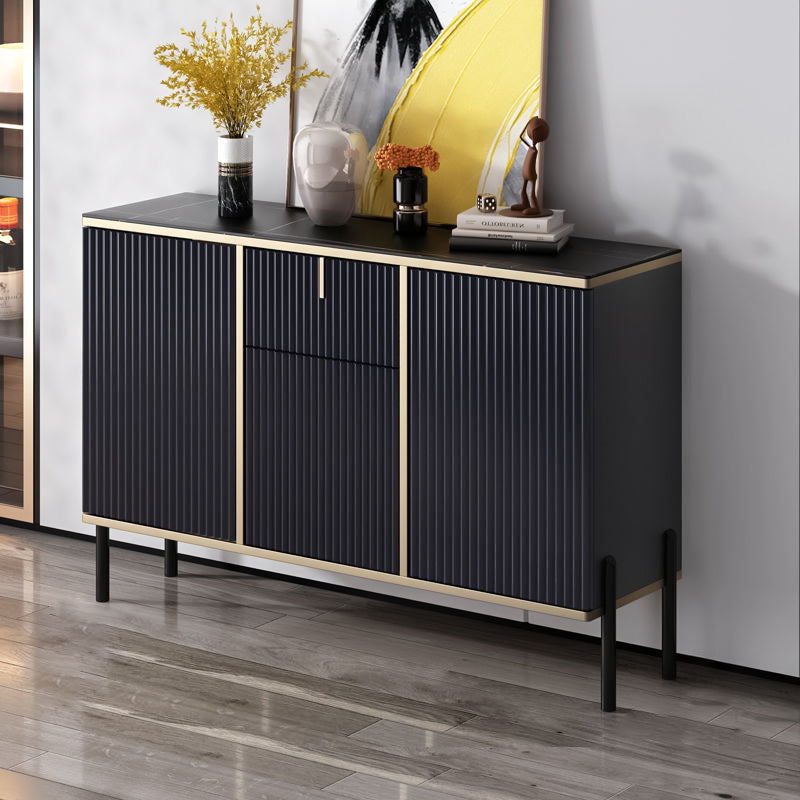 Server top in pietra sinterizzato in stile glam con porta e cassetto