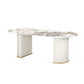 Traditional Luxury Dining Table White Stone Oval Dining Table for Home Grey Without Chairs Clearhalo 'Dining Tables & Seating' 'Dining Tables' 'dining_table' 'furn' 'furn_dining_table' 'Furniture' 'Kitchen & Dining Furniture' 5845447