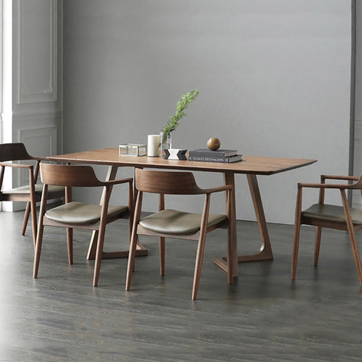 Mesa de doble pedestal rectángulo Mesa de comedor de madera maciza de pino moderno