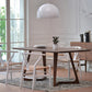 Mesa de doble pedestal rectángulo Mesa de comedor de madera maciza de pino moderno