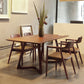 Mesa de doble pedestal rectángulo Mesa de comedor de madera maciza de pino moderno