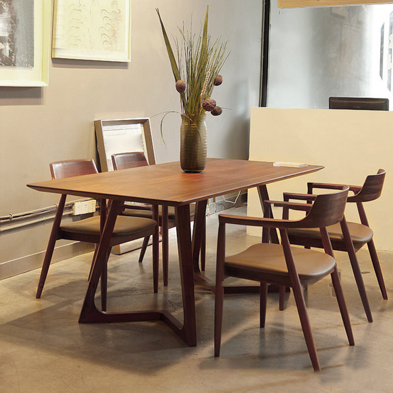 Mesa de doble pedestal rectángulo Mesa de comedor de madera maciza de pino moderno