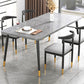 Rectangular Sintered Stone Dining Table Traditional Luxury Dining Furniture with 4 Legs