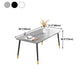 Rectangular Sintered Stone Dining Table Traditional Luxury Dining Furniture with 4 Legs