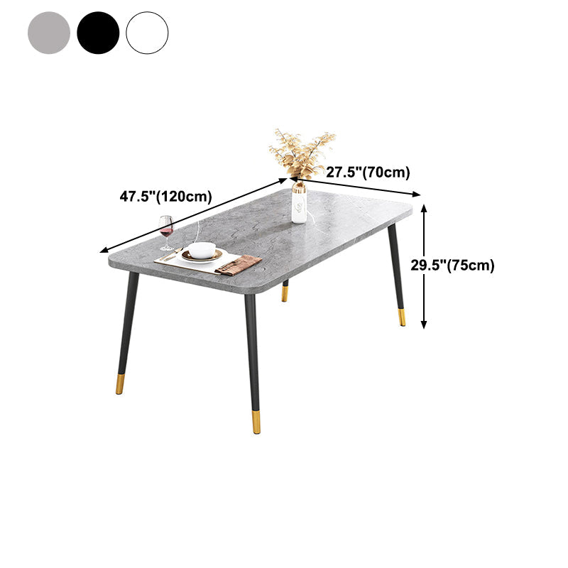 Rectangular Sintered Stone Dining Table Traditional Luxury Dining Furniture with 4 Legs