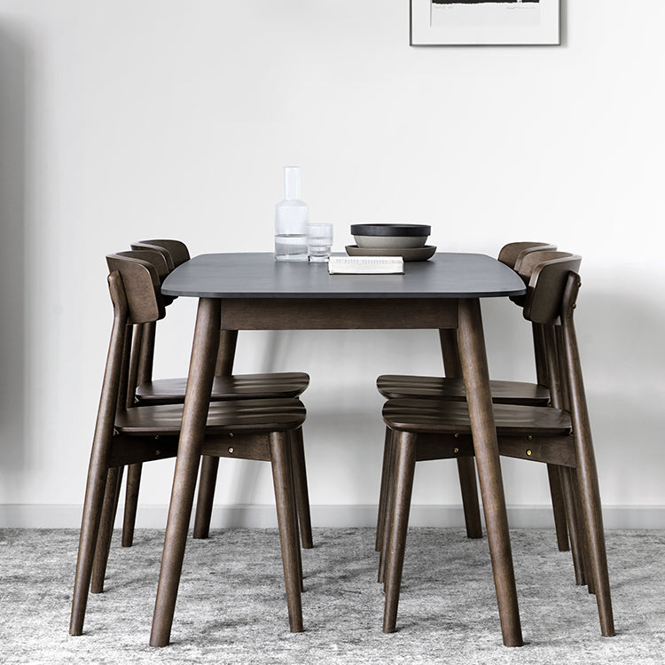 Mesa de comedor moderna de mediados de siglo Mesa de comedor de piedra sinterizada con 4 patas