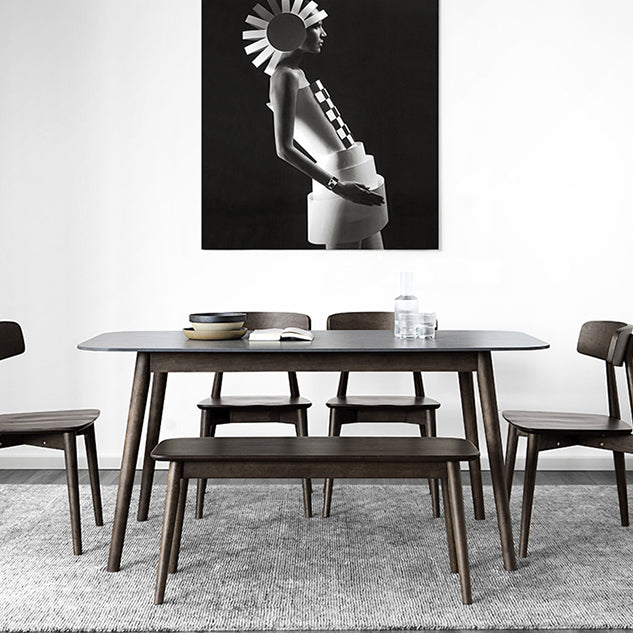 Mesa de comedor moderna de mediados de siglo Mesa de comedor de piedra sinterizada con 4 patas