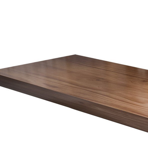 Mesa de comedor de estilo industrial Mesa rectangular de madera maciza con base de metal