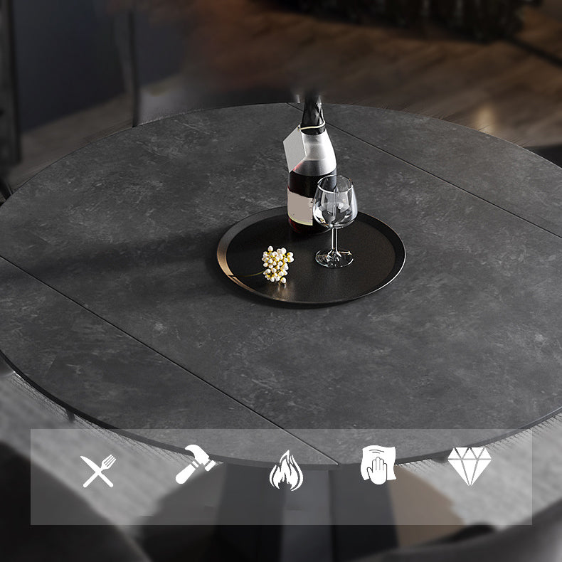 Mesa de pedestal de piedra Mesa de comedor de hoja redonda contemporánea