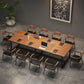 Natural Solid Wood Dining Collection Trestle Base Industrial Dining Table without Chair