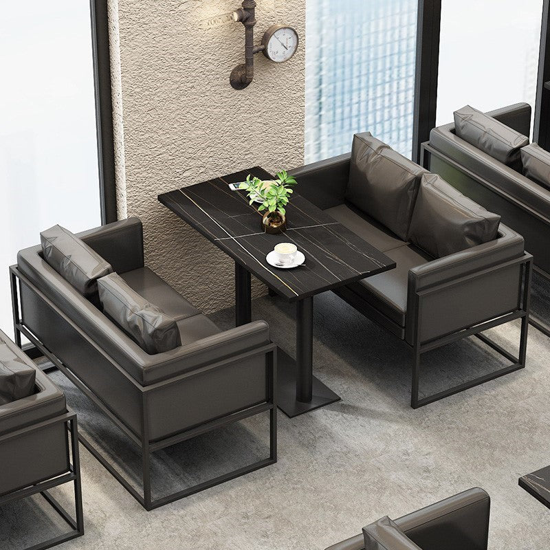 Mesa de comedor de estilo industrial Mesa de piedra sinterizada para el comedor