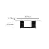 Glass Trestle Base Dining Table Modern Rectangle White Top Dining Room Table Clearhalo 'Dining Tables & Seating' 'Dining Tables' 'dining_table' 'furn' 'furn_dining_table' 'Furniture' 'Kitchen & Dining Furniture' 5845705
